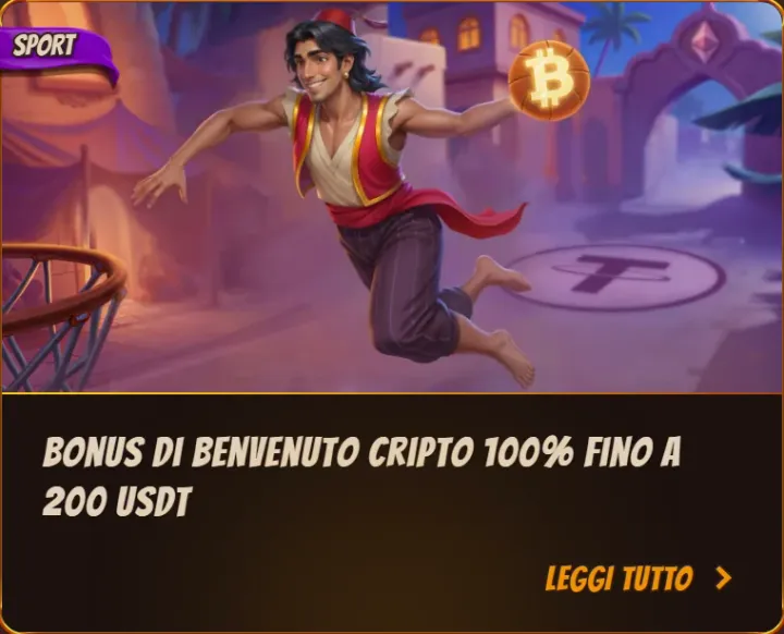 Bonus di benvenuto cripto 100 fino a 200 usdt