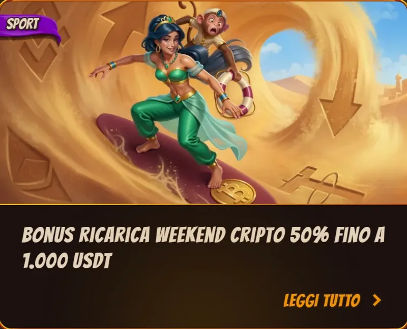 Bonus ricarica weekend cripto 50 fino a 1 000 usdt